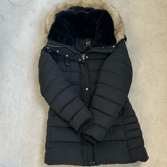 Zara Mid-Length Hooded Down Jacket - Picture 1 of 3